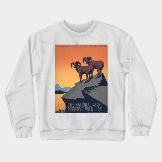 Vintage poster - National Parks Crewneck Sweatshirt by Montanescu